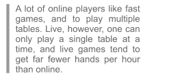 So you like fast hands and at multiple tables - play poker online!